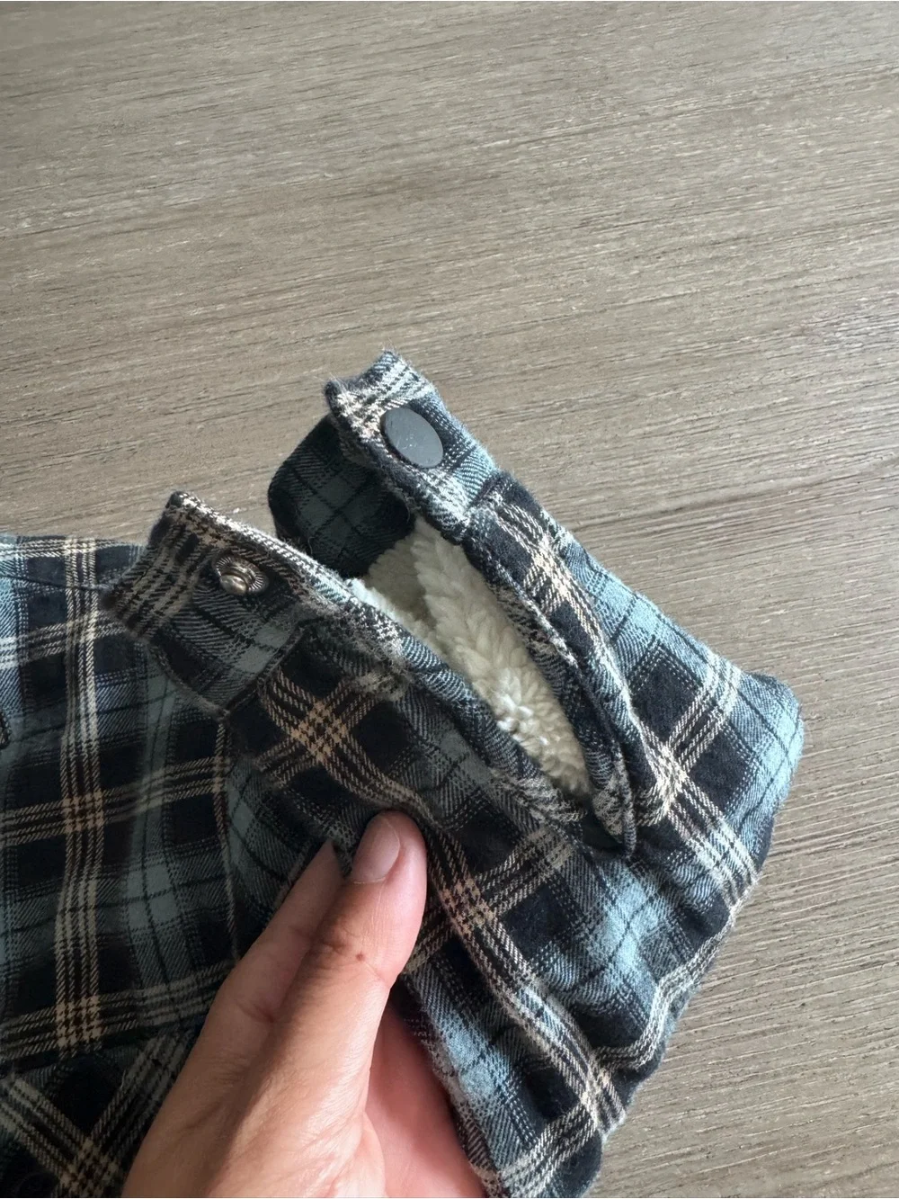 ZARA Kids Blue Plaid Sherpa-Lined Jean-Style Jacket